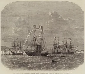 Die Delta verlässt Marseille mit den britischen Besuchern zur Eröffnung des Suezkanals